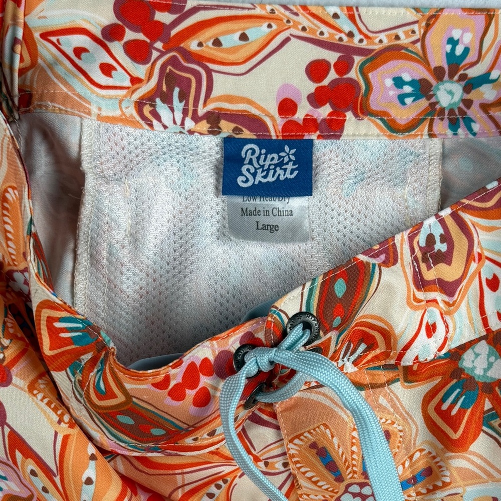 RipSkirt Women's Above Knee Length Floral Skirt Orange Large - Picture 4 of 7